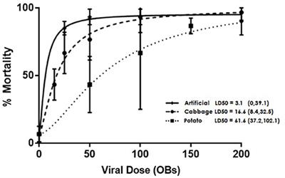 The Effect of Diet on Midgut and Resulting Changes in Infectiousness of AcMNPV Baculovirus in the Cabbage Looper, Trichoplusia ni